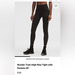 Lululemon Athletica Black Wunder Train High-Rise Leggings